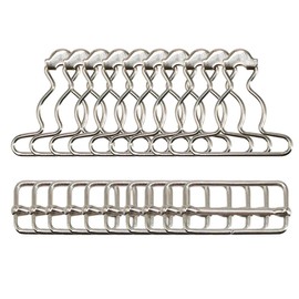 Alamic 10 Sets Suspender Overall Buckles Dungaree Fastener with Adjustable Buckle 1.5 Inch Overall Buckles for Bib Pants Accessory (Silver)