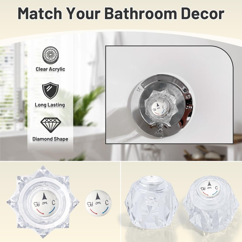Shower Handle Replacement Assembly for RP41661,Shower Knob Replacement Compatible with