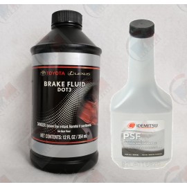 GENUINE DOT 3 Brake Fluid + Idemitsu Power Steering Fluid for Toyota Lexus Scion