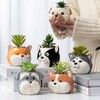 ETAKISH Dog Planter Pots - 6 Pack Ceramic Succulent Pots