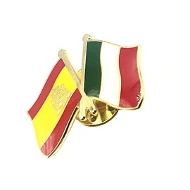 Spain Italy Italy EU Friendship Metal Enamel Country Flag Pin Badge Metal, Metal