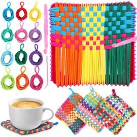 ATOWORLD 384PCS Weaving Loom Kit DIY for Kids and Adults 12 Colors Craft Loops Toys for Girls Ages 4 5 6 7 8 9 10 11 12 Arts & Crafts for Beginners Potholder Loom Knitting Kit
