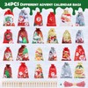 Advent Calendar for Filling, 24 Advent Calendars, Self-Fill Children's Fabric,