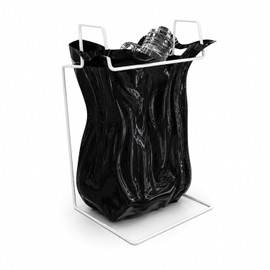Soporte para Bolsa de Basura Metalico Anticorrosivo Bote de Basura sin Cubeta tipo Camiseta Porta Bolsas compacto para Oficina, Hogar o Cocina.