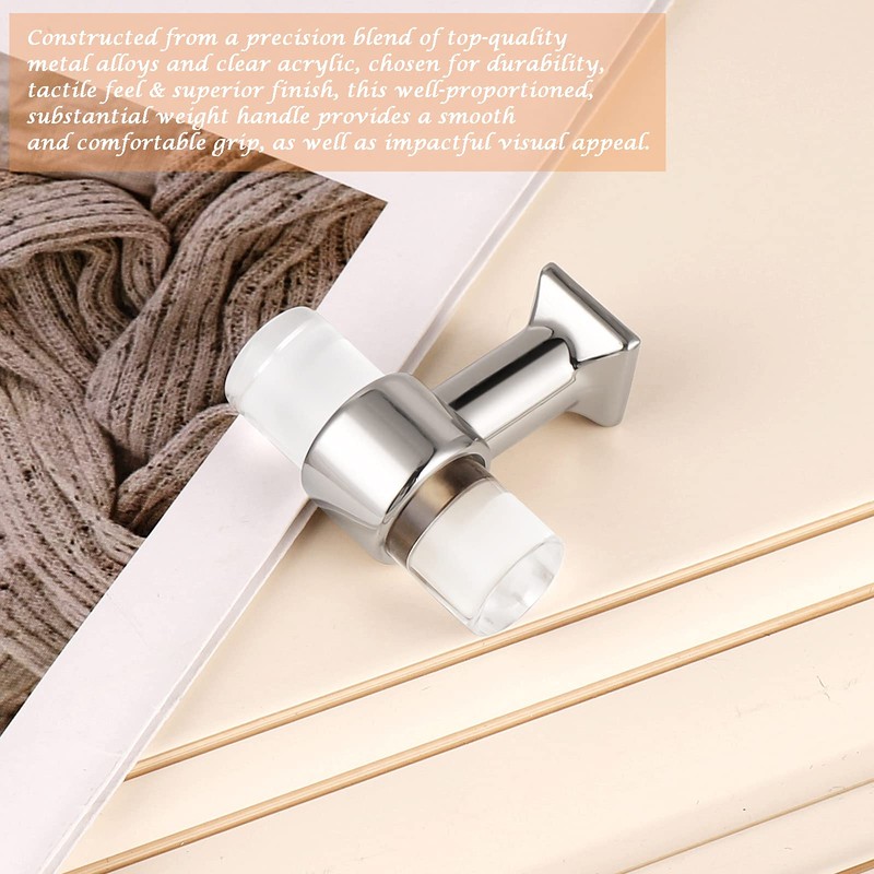 Orger Acrylic Cabinet Knobs 15 Pack Single Hole Drawer Knobs