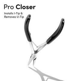 Pro Closer by The Hair Shop, Hair Extension Pliers for Applying I Tip and Removing K Tip, Smooth Flat Surface Teeth For Safe and Effective Installation and Removal
