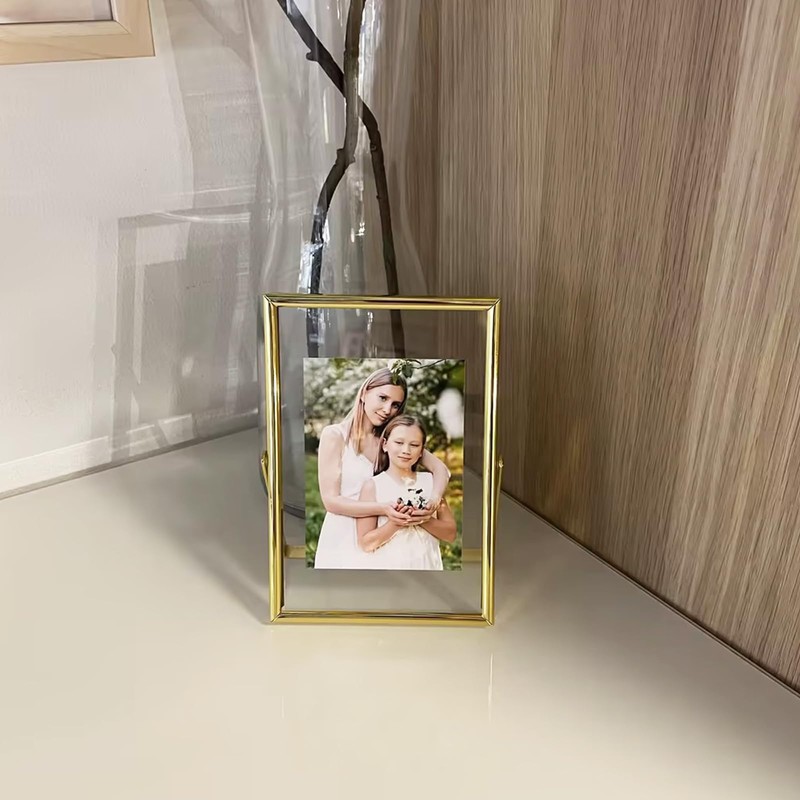 AhaGo Gold Floating Frame (4"x6", Vertical, 2 Set), For Picture