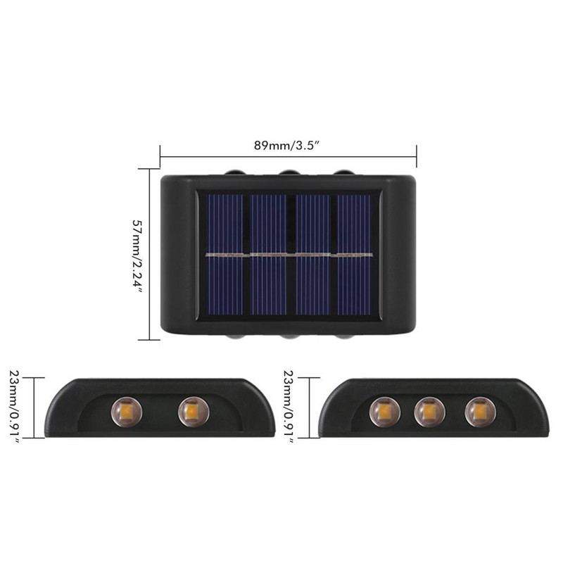 2 Pcs Solar Wall Lights Up and Down Solar Lamps