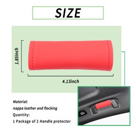 2PCS Leather Inside Car Door Handle Protector,Colorful Car Handle Cover for Car Decorations & Door Pull Handle Protections,Universal Interior Car Door Handle Scratch Protector (Red)