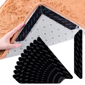 SIRLOMU Pack of 12 Non-Slip Carpet Grippers, Reusable Non-Slip Tape, Washable Carpet Pads, Carpet Handles, Carpet Corners, Side Grippers for Hard Floors and Hardwood Floors
