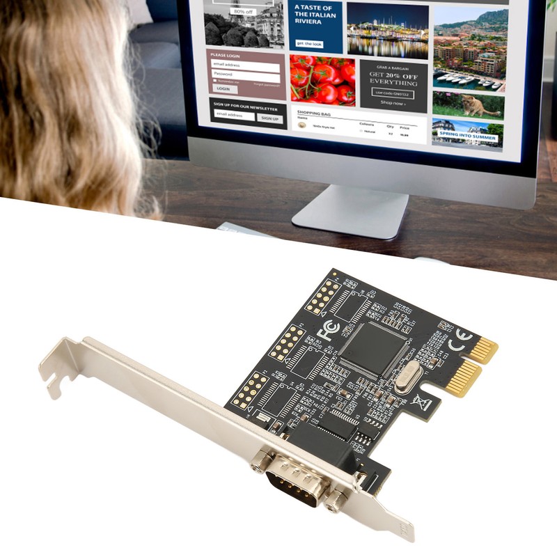 PCIe X1 RS232 Serial Adapter Card Single Port PCI Express