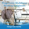 Sehnsucht Photochromic Progressive Multifocus Reading Glasses Mens Womens Transition Anti-Blue