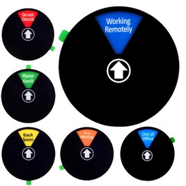 Kichwit 5" Working Remotely Sign, Do Not Disturb Sign, In a Meeting Sign, Please Knock Sign, Out of Office Sign, Privacy Sign for Offices