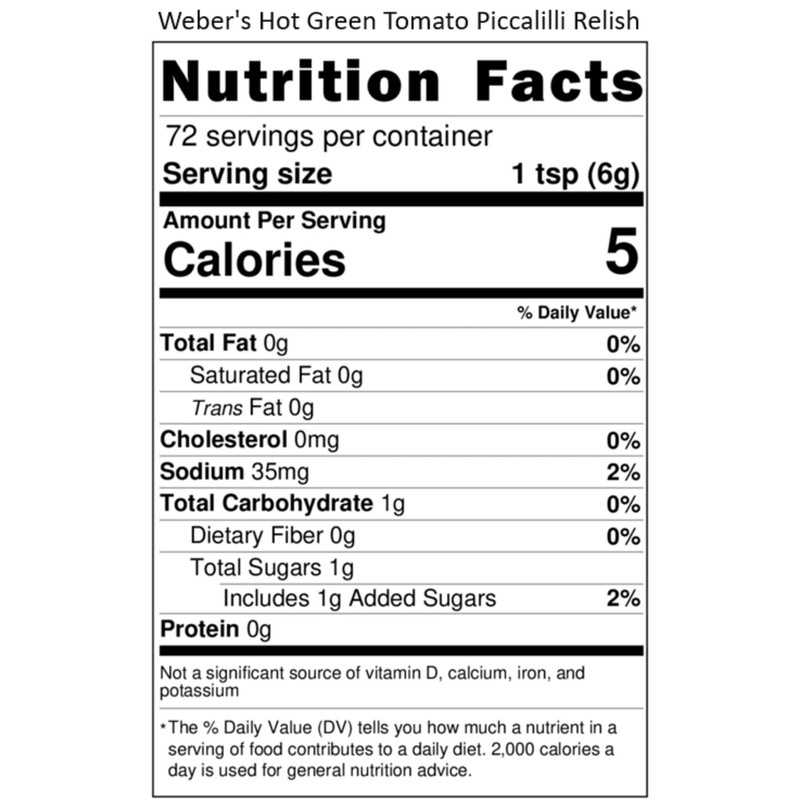 Weber's Hot Green Tomato Piccalilli Relish and Hot Texan Sandwich