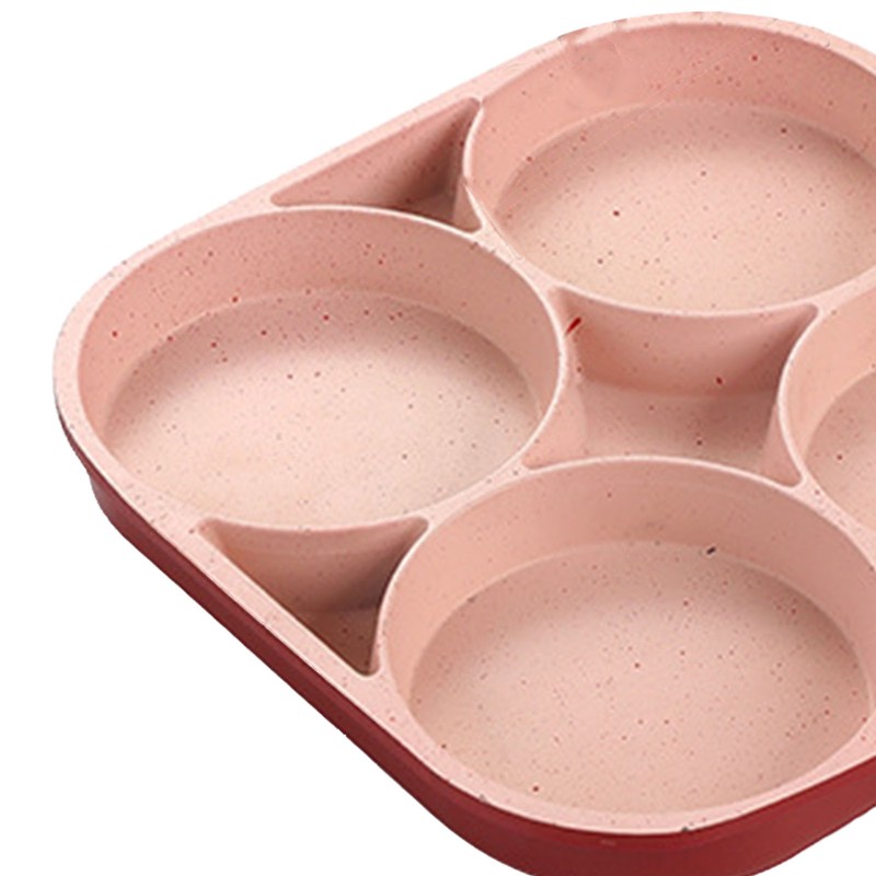 4 Hole Egg Frying Cooker Pan Non Stick Flat Bottom