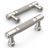 Amerdeco 10 Pack Brushed Satin Nickel knurled Cabinet Pulls 3