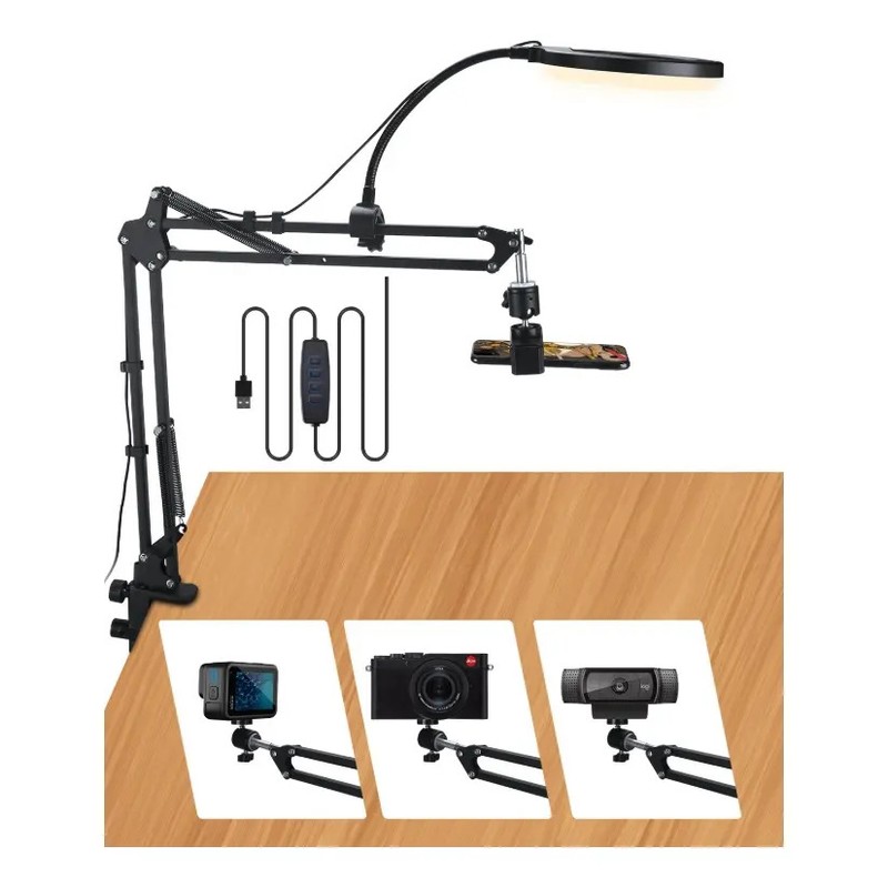 Soporte Superior Teléfono Con Luz Flexible Trípode De Vídeo