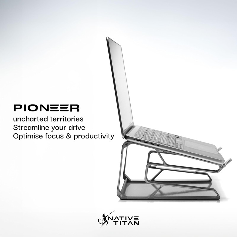 Native Titan Ergonomic Aluminum Laptop/Notebook Riser Stand & Organizer