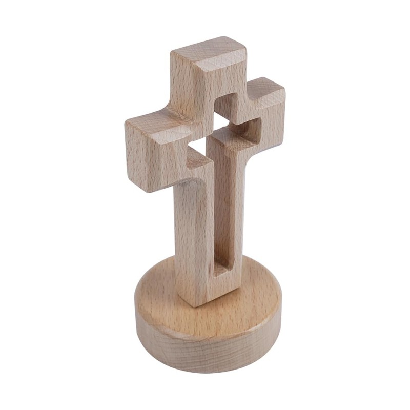 Tiardey Wooden Cross with Base, Wooden Cross for Standing, Cross