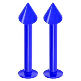 2pc 16mm Labret Bar Studs Lip Ring Monroe Tragus Snake Spider Bites Forward Helix Cartilage Dahlia Conch Blue 4mm Cone Piercing - 10mm