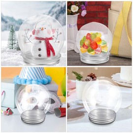 MAGICLULU 6pcs DIY Snow Globe Water Globe Clear Plastic Snow Globes with Screw Off Cap Empty Snow Globe Jar Keepsake Dome Display Case for DIY Crafts Making