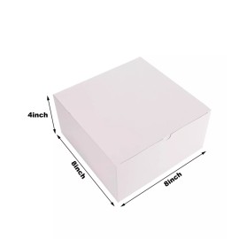 Unbranded White Gift Boxes 8X8X4 10 Pack, Kraft Paper Gift Boxes with Lids