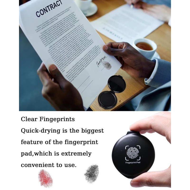 CULEB Pack of 2 Professional Fingerprint Ink Pads, Portable Stamp
