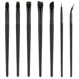 TRKETK 7 Pcs Eyeliner Brush Kit, Professional Fine Eyebrow Concealer Brush Flat & Fine Angled Eyeliner Brush Angled Eyebrow Eyeliner Brush Set Beauty Cosmetic Tool for Eyeshadow, Eyebrow, Concealer