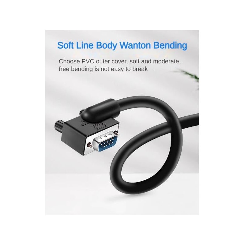 RIKYJIC DB9 RS232 Right Angle Serial Cable 9 Pin Male