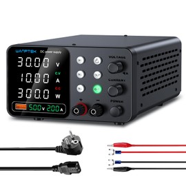 WANPTEK POWER DC Power Supply Variable, 30V 10A Adjustable Switching Regulated Bench Power Supplies with Memory Preset/Locking Key/OCP Protection/Output/USB Fast Charging /4-Digit LED Display