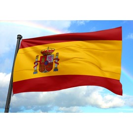 Flag of Spain 3x5FT Double Stitched Polyester Flag with 2 Gronments