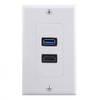 10X 2Port +USB 3.0 Female Wall Face Plate Panel Outlet