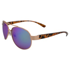 Islander Eyes Bali Polarized Fashion Sunglasses for Men or Women (Gold/Green Mirror, One Size)