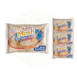 Avena Mosh Rolled Oats, Gluten Free, Quick Cooking, Non GMO, Perfect for Overnight Oats, Vegan Oatmeal, Healthy Snacks, 30 Oz, 3-Pack