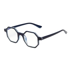 Calabria R786C Blue Light Reading Glasses +2.50 Denim Clear Crystal Men Women Trendy Computer Readers Gaming Work TV Phones