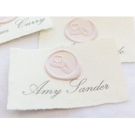 VOOSEYHOME Hearts & Rings Wax Seal Stamp with Rosewood Handle, Decorating on Invitations Envelope Sealers Letters Cards Posters Gift Packings for Birthday Themed Parties Weddings Signatures etc