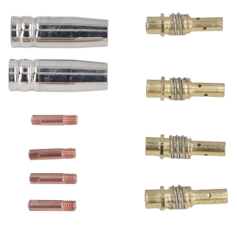 MIG Welding Consumables Kit Copper Contact Tips Connecting Rods Nozzle