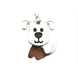 navire [Set of 3] Dog Love Key Chain Metal Silver Swinging Tail Dog Bag Charm