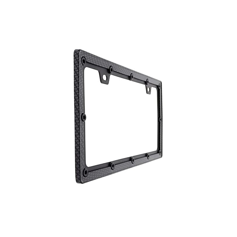 Harrier Hardware Die-Cast Metal Automobile License Plate Frame, Carbon Fiber