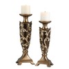 LOPOO Set of 2 Tall Polyresin Candleholders, Baroque Floral Filigree