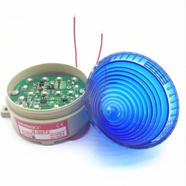 Nxtop Industrial AC 110V Blud LED Warning Light Blue Signal Tower Lamp Steady Flash (N-3072 110V AC)