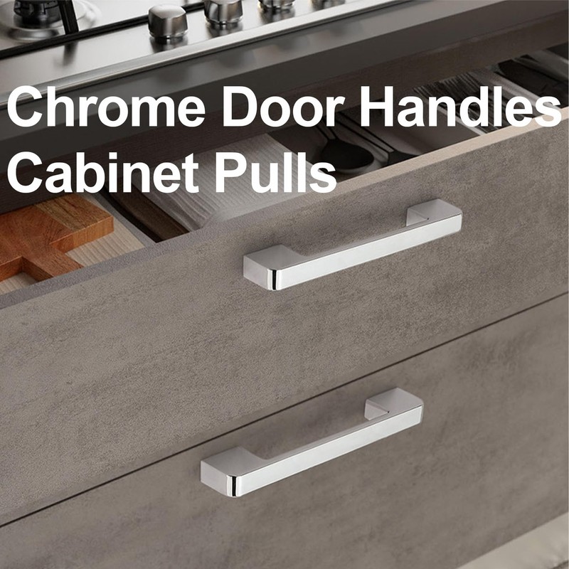 LEPEVNEY 5pcs Door Handles 96mm Hole Centre Cabinet Handels Chrome