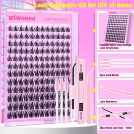 wiwoseo Manga Lash Clusters Kit Lash Spikes Lash Clusters with Spikes Lashes Clusters Wispy Eyelash Clusters Natural Eyelash Extensions Anime Cluster Lashes Fairy Lash Extension Kit with Bond and Seal