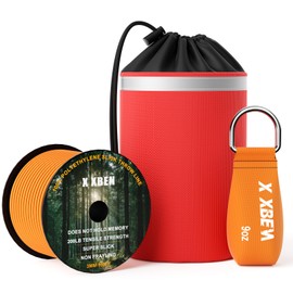 X XBEN Arborist Throw Line Kit with Slick Rope & 9 Throw Weight – 150’ Polyester Rope for Tree Cutting, Trimming, Camping, High Limb Throwing – Reflective Storage Bag, 200LB Tensile Strength