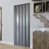 DIYHD 36X80in Interior Folding PVC Accordion Door,Grey,Include Door and Mounting