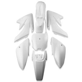 CLEO Plastic Fender Fairing Body Work Kit Set，Plastic Body Fender Kit 7 piece for CRF70 Chinese Mini Dirt Bikes (white)