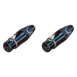 2 Genuine Neutrik NC4FXX-B XLR 4-Pin Jack Female Cable Connector Black/Gold