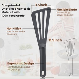 Slotted Spatula, Professional Heat Resistant Fish Turner, Spatula Flipper Safe for Nonstick Cookware