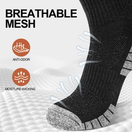 COZY CORE 6 Pairs Athletic Socks Cotton Cushioned Crew Running Socks for Men/Women,Sport Calf Socks Performance Cushioned & Breathable for Running Sports Training Hiking Gym Tennis