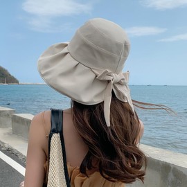 FTXJEHG Women's Hat, Women's Sun Protection, Wide Brim, Small Face Effect, Folding, Size Adjustable, UV Protection, Light Blocking, Heat Blocking, Breathable, Sun Protection Hat, For Walks, Travels,